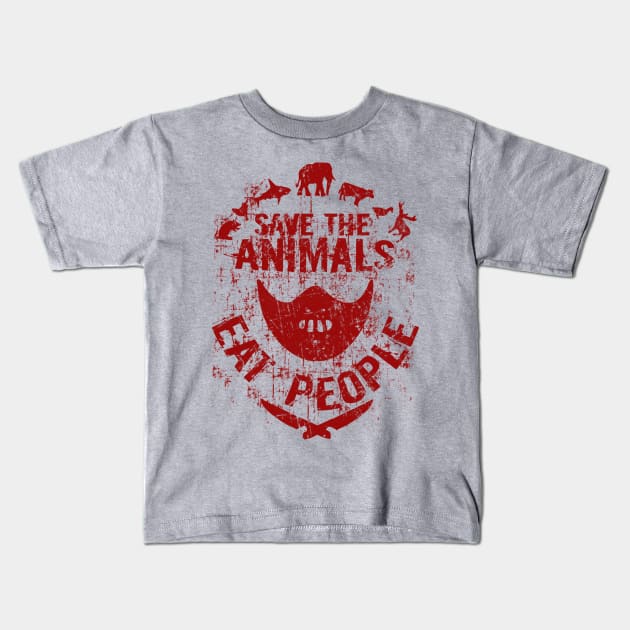 save the animals EAT PEOPLE #2 Kids T-Shirt by FandomizedRose